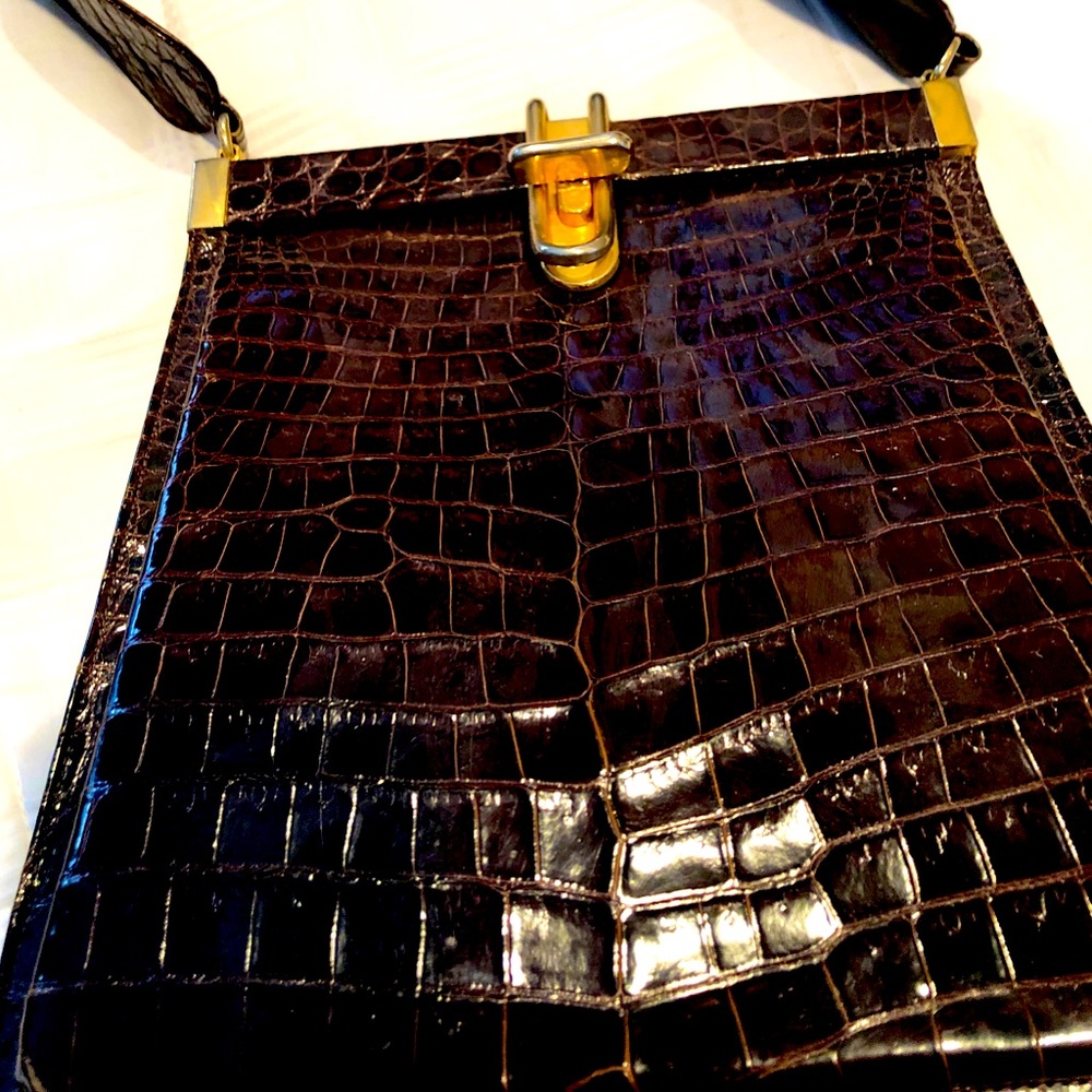 Vintage Purse Black Leather Handbag